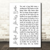 The Hollies He Ain't Heavy, He's My Brother White Script Song Lyric Print