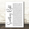 Westlife Something Right White Script Song Lyric Print