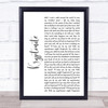 3 Doors Down Kryptonite White Script Song Lyric Quote Music Print