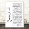 5 Seconds Of Summer Youngblood White Script Song Lyric Quote Music Print