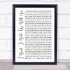 Ben Peters I Want To Wake Up With You White Script Song Lyric Quote Music Print
