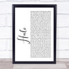 Beyonce Halo White Script Song Lyric Quote Music Print