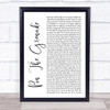 Blink-182 Pin The Grenade White Script Song Lyric Quote Music Print