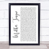 Bring Me The Horizon Mother Tongue White Script Song Lyric Quote Music Print
