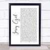 Bruce Springsteen Jersey Girl White Script Song Lyric Quote Music Print