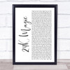 Bruno Mars 24K Magic White Script Song Lyric Quote Music Print