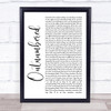 Dermot Kennedy Outnumbered White Script Song Lyric Quote Music Print