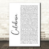 Dougie MacLean Caledonia White Script Song Lyric Quote Music Print