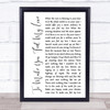 Garth Brooks To Make You Feel My Love White Script Song Lyric Quote Music Print