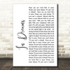 Jai-Jagdeesh In Dreams White Script Song Lyric Quote Music Print