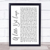 Jonas Brothers A Little Bit Longer White Script Song Lyric Quote Music Print
