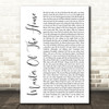 Les Miserables Cast Master Of The House White Script Song Lyric Quote Music Print