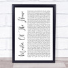 Les Miserables Cast Master Of The House White Script Song Lyric Quote Music Print