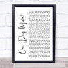 Les Miserables Cast One Day More White Script Song Lyric Quote Music Print