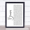 Lewis Capaldi Bruises White Script Song Lyric Quote Music Print