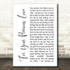 Linda Jones For Your Precious Love White Script Song Lyric Quote Music Print