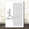 Lovelytheband Broken White Script Song Lyric Quote Music Print