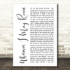 Metallica Wherever I May Roam White Script Song Lyric Quote Music Print