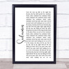Neil Diamond Soolaimon White Script Song Lyric Quote Music Print