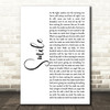 Sixx AM Smile White Script Song Lyric Quote Music Print