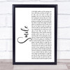 Sixx AM Smile White Script Song Lyric Quote Music Print
