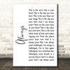 Switchfoot Always White Script Song Lyric Quote Music Print