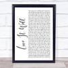 Switchfoot Live It Well White Script Song Lyric Quote Music Print