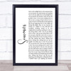 Switchfoot Souvenirs White Script Song Lyric Quote Music Print