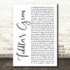 The Irish Rovers Fiddlers Green White Script Song Lyric Quote Music Print