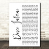 The Trammps Disco Inferno White Script Song Lyric Quote Music Print