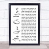 Elvis Presley It's Now Or Never White Script Song Lyric Quote Print
