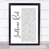 Elvis Presley Jailhouse Rock White Script Song Lyric Quote Print