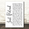 Elvis Presley Just Pretend White Script Song Lyric Quote Print