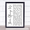 Elvis Presley There's Always Me White Script Song Lyric Quote Print