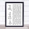 Elvis Presley Your Cheatin' Heart White Script Song Lyric Quote Print