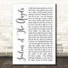 Katherine Jenkins Jealous Of The Angels White Script Song Lyric Quote Print