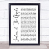 Katherine Jenkins Jealous Of The Angels White Script Song Lyric Quote Print