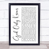 The Beach Boys God Only Knows White Script Song Lyric Quote Print