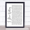 Whitney Houston I Have Nothing White Script Song Lyric Quote Print