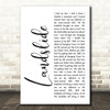 Fleetwood Mac Landslide White Script Song Lyric Quote Print