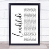 Fleetwood Mac Landslide White Script Song Lyric Quote Print