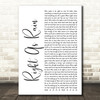 Adele Right As Rain White Script Song Lyric Quote Print