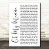 Alela Diane Oh My Mamma White Script Song Lyric Quote Print