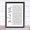 Engelbert Humperdinck The Last Waltz White Script Song Lyric Quote Print