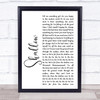 Lady Gaga & Bradley Cooper Shallow White Script Song Lyric Print