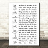 Louis Armstrong We Have All The Time In The World White Script Song Lyric Print