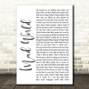 Tears For Fears Mad World White Script Song Lyric Quote Print