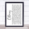 The Avett Brothers Offering White Script Song Lyric Quote Print