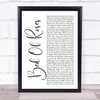 Bon Jovi Bed Of Roses White Script Song Lyric Quote Print