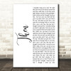 Brad Paisley Then White Script Song Lyric Quote Print